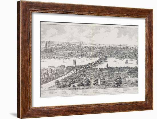 Panorama of London, Westminster and Southwark, Illustration from 'Maps of Old London', 1543-Anthonis van den Wyngaerde-Framed Giclee Print