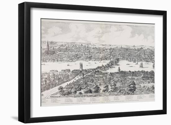 Panorama of London, Westminster and Southwark, Illustration from 'Maps of Old London', 1543-Anthonis van den Wyngaerde-Framed Giclee Print