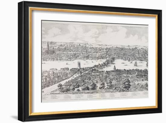 Panorama of London, Westminster and Southwark, Illustration from 'Maps of Old London', 1543-Anthonis van den Wyngaerde-Framed Giclee Print