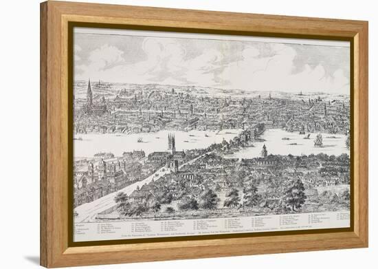 Panorama of London, Westminster and Southwark, Illustration from 'Maps of Old London', 1543-Anthonis van den Wyngaerde-Framed Premier Image Canvas