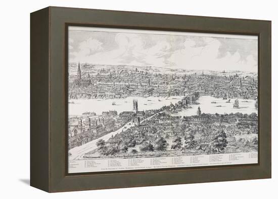 Panorama of London, Westminster and Southwark, Illustration from 'Maps of Old London', 1543-Anthonis van den Wyngaerde-Framed Premier Image Canvas