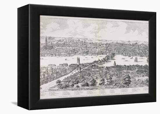 Panorama of London, Westminster and Southwark, Illustration from 'Maps of Old London', 1543-Anthonis van den Wyngaerde-Framed Premier Image Canvas