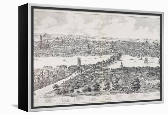 Panorama of London, Westminster and Southwark, Illustration from 'Maps of Old London', 1543-Anthonis van den Wyngaerde-Framed Premier Image Canvas