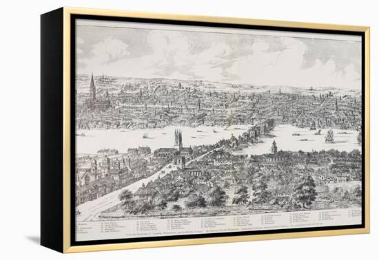 Panorama of London, Westminster and Southwark, Illustration from 'Maps of Old London', 1543-Anthonis van den Wyngaerde-Framed Premier Image Canvas