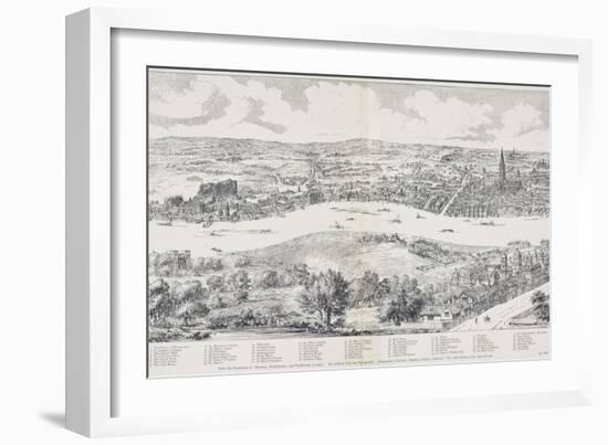 Panorama of London, Westminster and Southwark, Illustration from 'Maps of Old London', 1543-Anthonis van den Wyngaerde-Framed Giclee Print