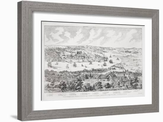 Panorama of London, Westminster and Southwark, Illustration from 'Maps of Old London', 1543-Anthonis van den Wyngaerde-Framed Giclee Print