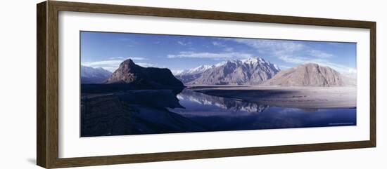 Panorama of Mountains Reflected in the Water of the Indus River, Skardu, Baltistan, Pakistan, Asia-Ursula Gahwiler-Framed Photographic Print