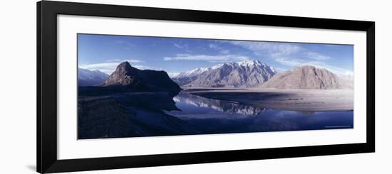 Panorama of Mountains Reflected in the Water of the Indus River, Skardu, Baltistan, Pakistan, Asia-Ursula Gahwiler-Framed Photographic Print