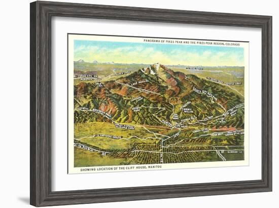 Panorama of Pike's Peak Region, Colorado-null-Framed Art Print