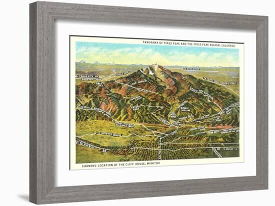 Panorama of Pike's Peak Region, Colorado-null-Framed Art Print