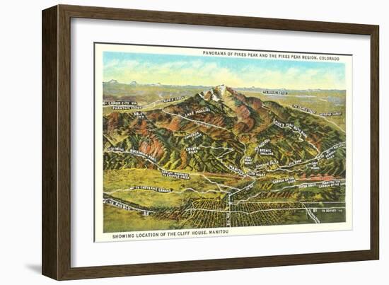 Panorama of Pike's Peak Region, Colorado-null-Framed Art Print