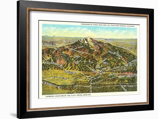 Panorama of Pike's Peak Region, Colorado-null-Framed Art Print