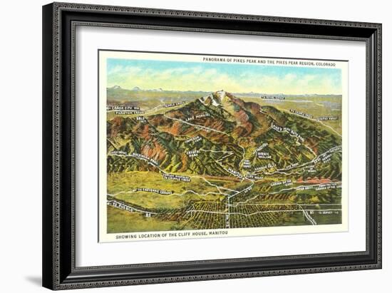 Panorama of Pike's Peak Region, Colorado-null-Framed Art Print