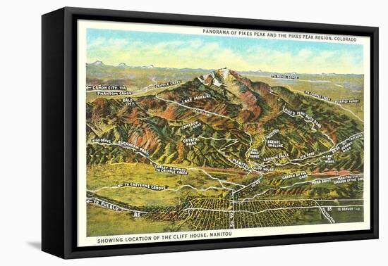Panorama of Pike's Peak Region, Colorado-null-Framed Stretched Canvas