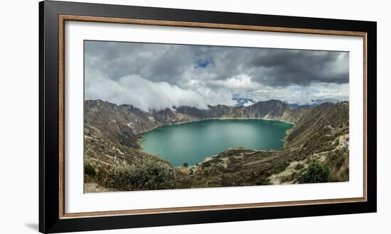 Panorama of Quilotoa, a water-filled caldera and the most western volcano in the Ecuadorian Andes, -Alexandre Rotenberg-Framed Photographic Print