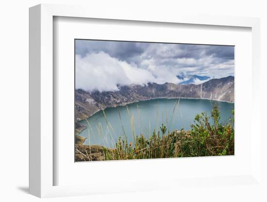 Panorama of Quilotoa, a water-filled caldera and the most western volcano in the Ecuadorian Andes, -Alexandre Rotenberg-Framed Photographic Print