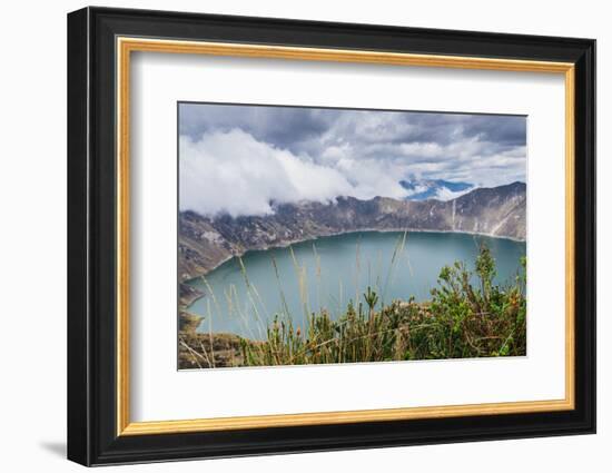 Panorama of Quilotoa, a water-filled caldera and the most western volcano in the Ecuadorian Andes, -Alexandre Rotenberg-Framed Photographic Print