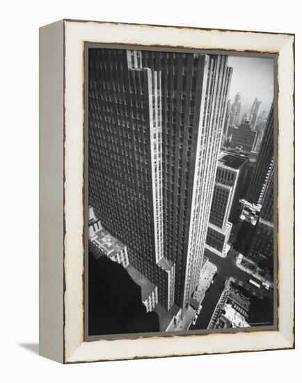 Panorama of RCA Building at Rockefeller Center Between 49th and 50Th, on the Avenue of the Americas-Andreas Feininger-Framed Premier Image Canvas