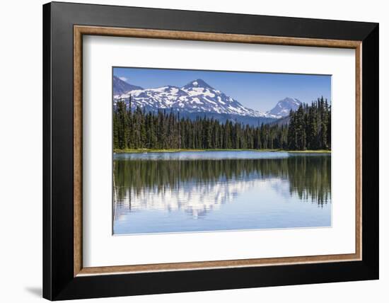 Panorama of Scott Lake and the Sisters Mountains, East Cascades Oregon-Michael Qualls-Framed Photographic Print