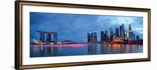 Panorama of Singapore Skyline and River-null-Framed Art Print