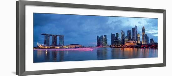 Panorama of Singapore Skyline and River-null-Framed Art Print