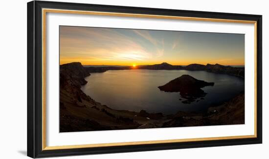 Panorama of sunrise at Crater Lake, Oregon,  United States of America, North America-Tyler Lillico-Framed Photographic Print