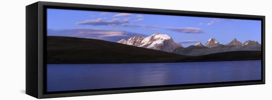 Panorama of the Gran Paradiso Range at Sunset from Lake Rossett-Roberto Moiola-Framed Premier Image Canvas