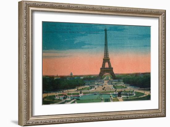 Panorama of the Jardins du Trocadéro and the Eiffel Tower, Paris, c1920-Unknown-Framed Giclee Print
