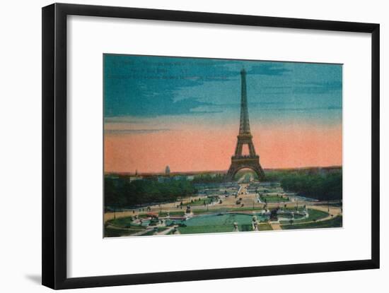Panorama of the Jardins du Trocadéro and the Eiffel Tower, Paris, c1920-Unknown-Framed Giclee Print