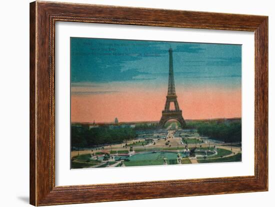 Panorama of the Jardins du Trocadéro and the Eiffel Tower, Paris, c1920-Unknown-Framed Giclee Print