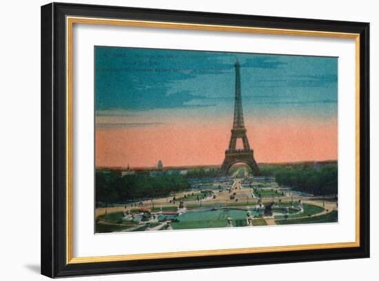 Panorama of the Jardins du Trocadéro and the Eiffel Tower, Paris, c1920-Unknown-Framed Giclee Print