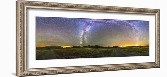 Panorama of the Milky Way and Night Sky at Waterton Lakes National Park, Canada-Stocktrek Images-Framed Photographic Print