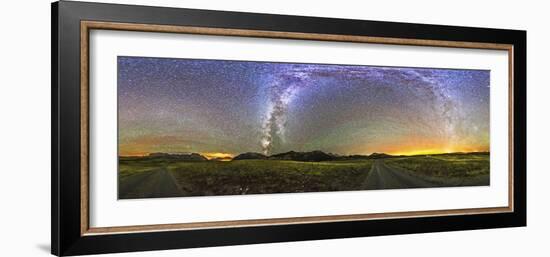 Panorama of the Milky Way and Night Sky at Waterton Lakes National Park, Canada-Stocktrek Images-Framed Photographic Print