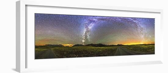 Panorama of the Milky Way and Night Sky at Waterton Lakes National Park, Canada-Stocktrek Images-Framed Photographic Print