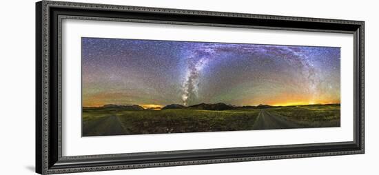 Panorama of the Milky Way and Night Sky at Waterton Lakes National Park, Canada-Stocktrek Images-Framed Photographic Print