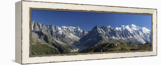 Panorama of the Mountain Range of Mont Blanc, Haute Savoie, French Alps, France-Roberto Moiola-Framed Premier Image Canvas