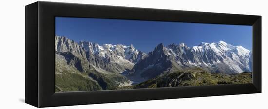 Panorama of the Mountain Range of Mont Blanc, Haute Savoie, French Alps, France-Roberto Moiola-Framed Premier Image Canvas