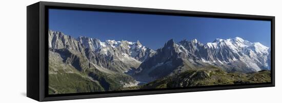 Panorama of the Mountain Range of Mont Blanc, Haute Savoie, French Alps, France-Roberto Moiola-Framed Premier Image Canvas