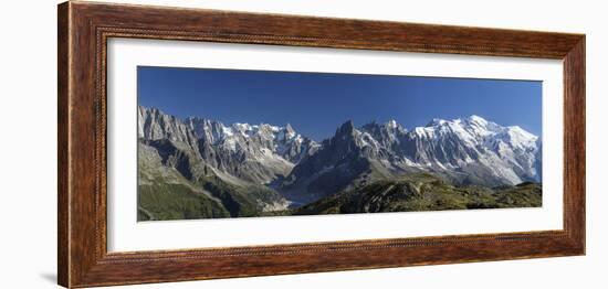 Panorama of the Mountain Range of Mont Blanc, Haute Savoie, French Alps, France-Roberto Moiola-Framed Photographic Print