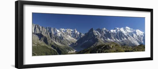 Panorama of the Mountain Range of Mont Blanc, Haute Savoie, French Alps, France-Roberto Moiola-Framed Photographic Print