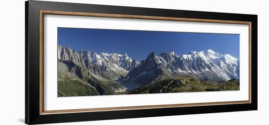 Panorama of the Mountain Range of Mont Blanc, Haute Savoie, French Alps, France-Roberto Moiola-Framed Photographic Print