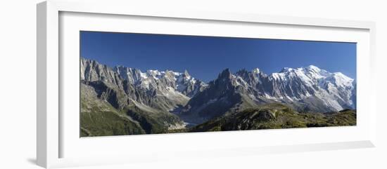 Panorama of the Mountain Range of Mont Blanc, Haute Savoie, French Alps, France-Roberto Moiola-Framed Photographic Print