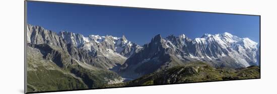 Panorama of the Mountain Range of Mont Blanc, Haute Savoie, French Alps, France-Roberto Moiola-Mounted Photographic Print