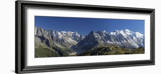 Panorama of the Mountain Range of Mont Blanc, Haute Savoie, French Alps, France-Roberto Moiola-Framed Photographic Print