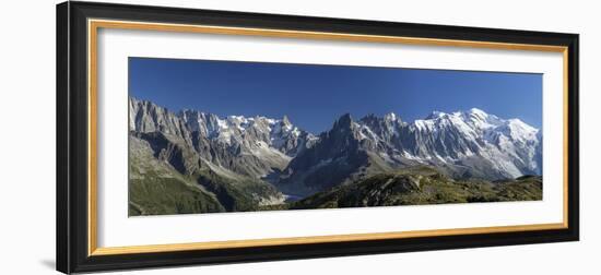 Panorama of the Mountain Range of Mont Blanc, Haute Savoie, French Alps, France-Roberto Moiola-Framed Photographic Print