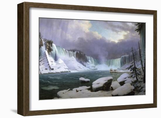 Panorama of the Niagara Falls in Winter, 1857-Hippolyte Victor Valentin Sebron-Framed Giclee Print