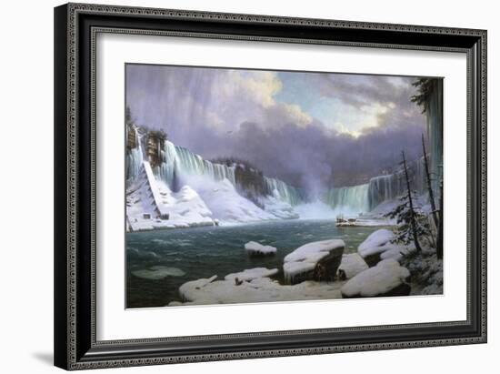 Panorama of the Niagara Falls in Winter, 1857-Hippolyte Victor Valentin Sebron-Framed Giclee Print