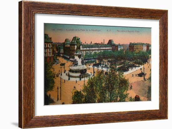 Panorama of the Place de la Republique, Paris, c1920-Unknown-Framed Giclee Print