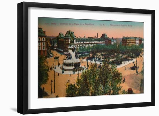 Panorama of the Place de la Republique, Paris, c1920-Unknown-Framed Giclee Print