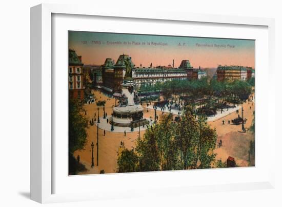 Panorama of the Place de la Republique, Paris, c1920-Unknown-Framed Giclee Print